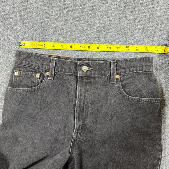 Vintage 90s Levis 550 Denim Jean Relaxed Tapered 12 Reg Medium Black 0160 - Picture 6 of 10